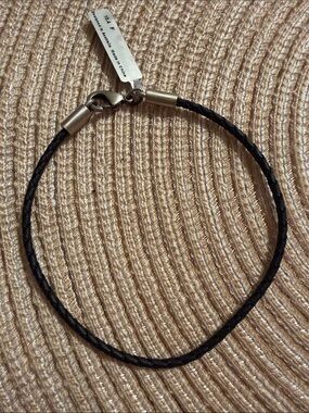 Bico Black 8” or 9” Braided Bracelet with Silver-Plated Lobster Clasp NWT
